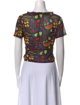 Lisa says Gah Printed Scoop Neck Crop Top