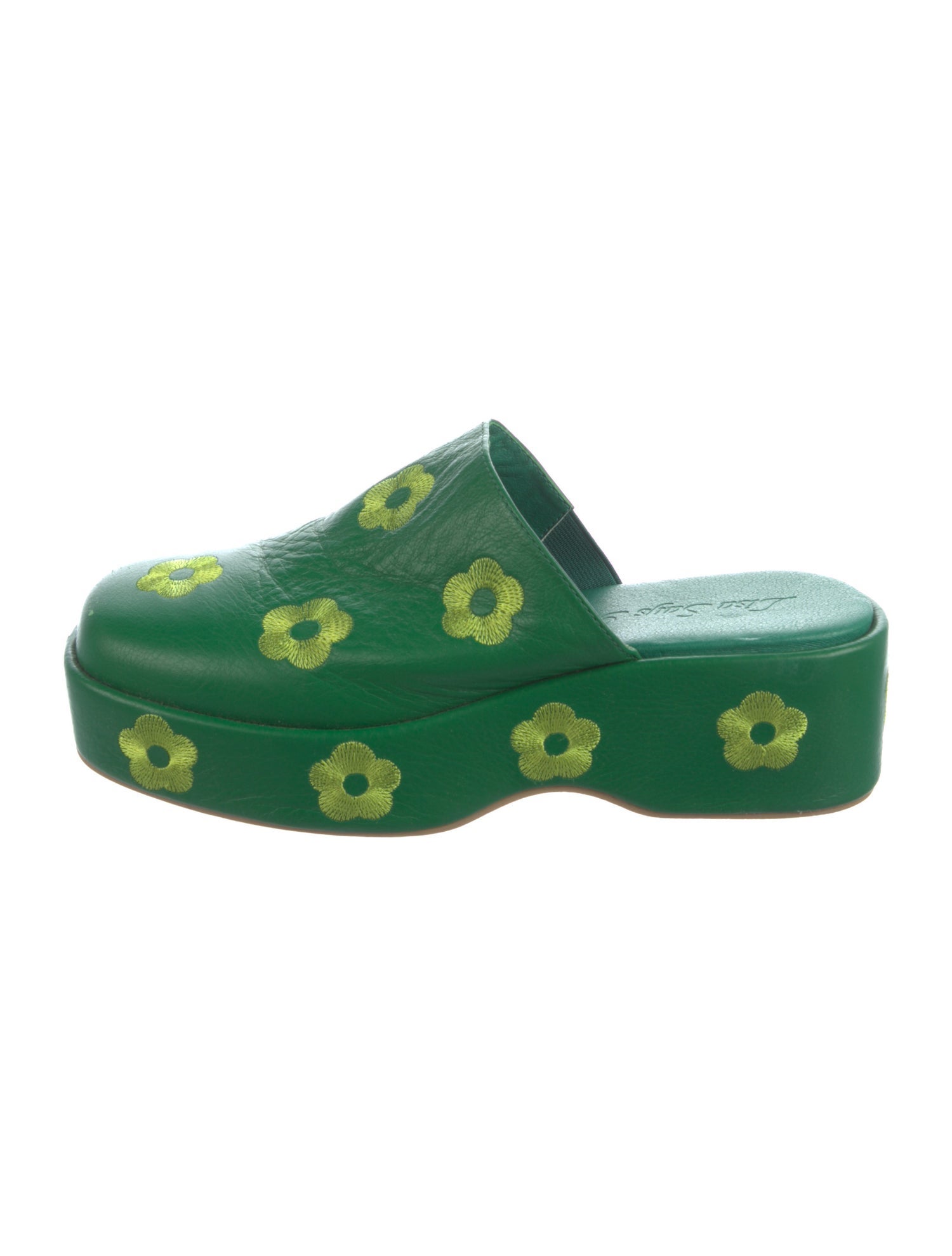 Lisa says Gah Leather Floral Print Mules