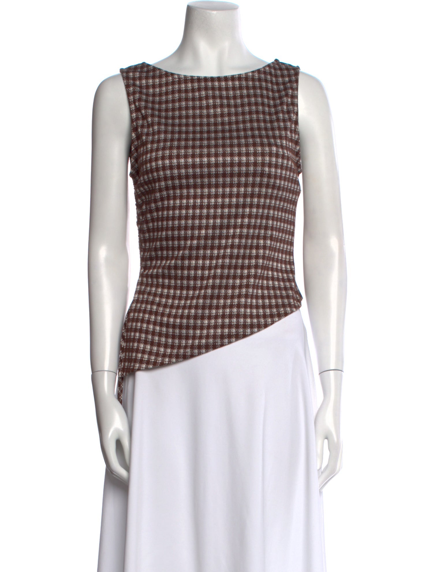 Lisa says Gah Plaid Print Scoop Neck Crop Top