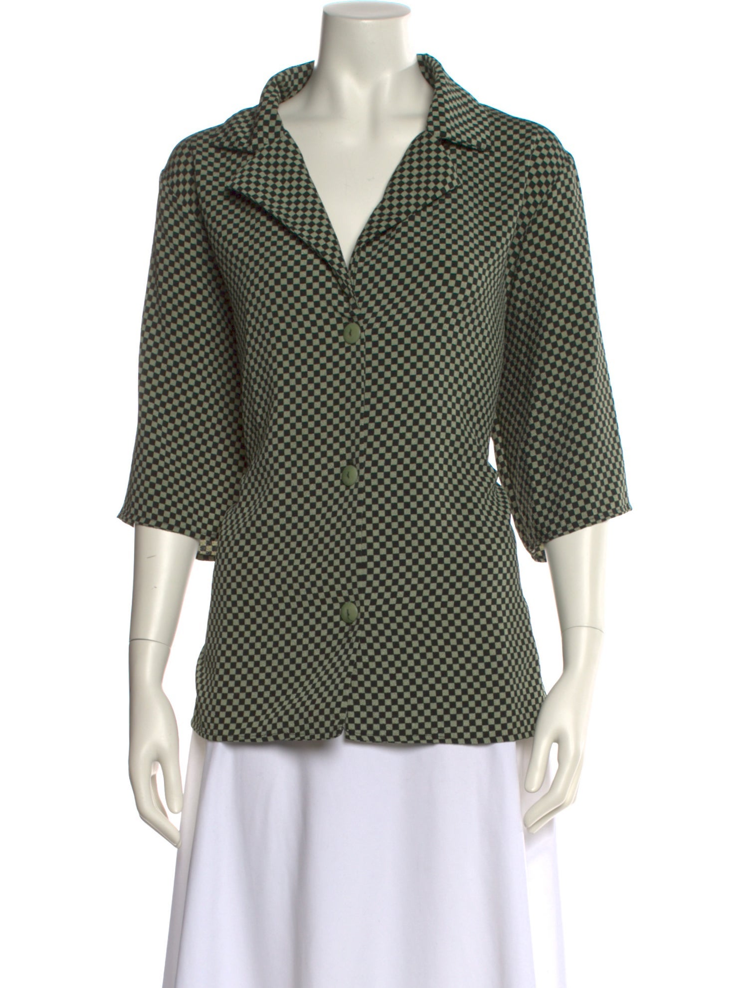 Lisa says Gah Plaid Print V-Neck Button-Up Top