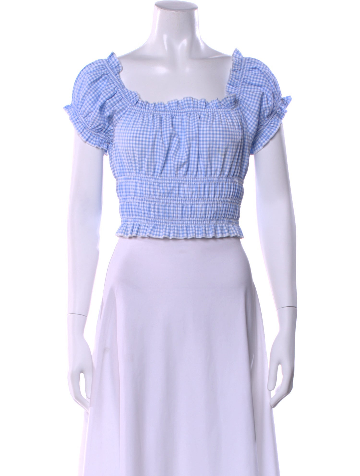 Lisa says Gah Plaid Print Square Neckline Crop Top