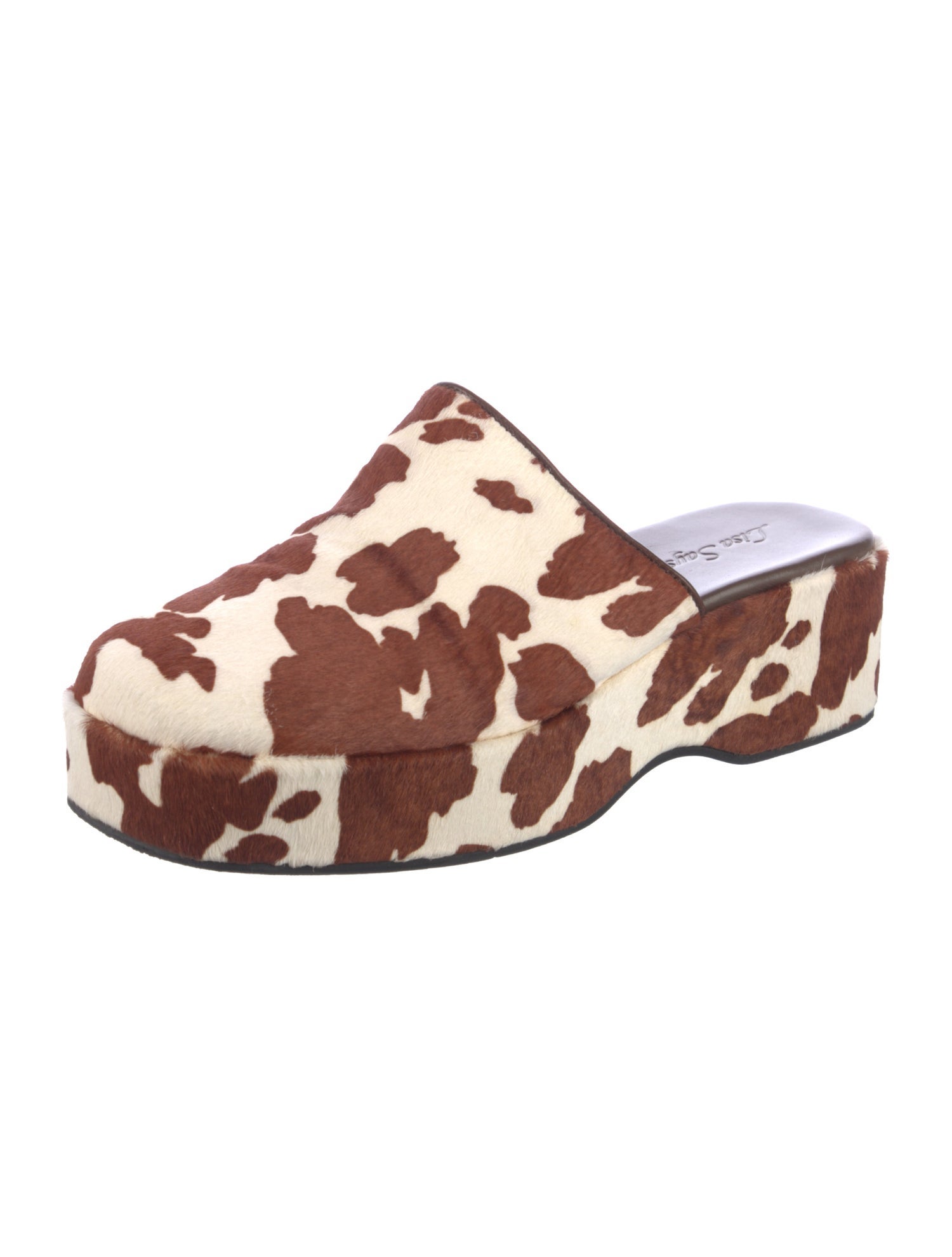 Lisa says Gah Calf Hair Animal Print Mules