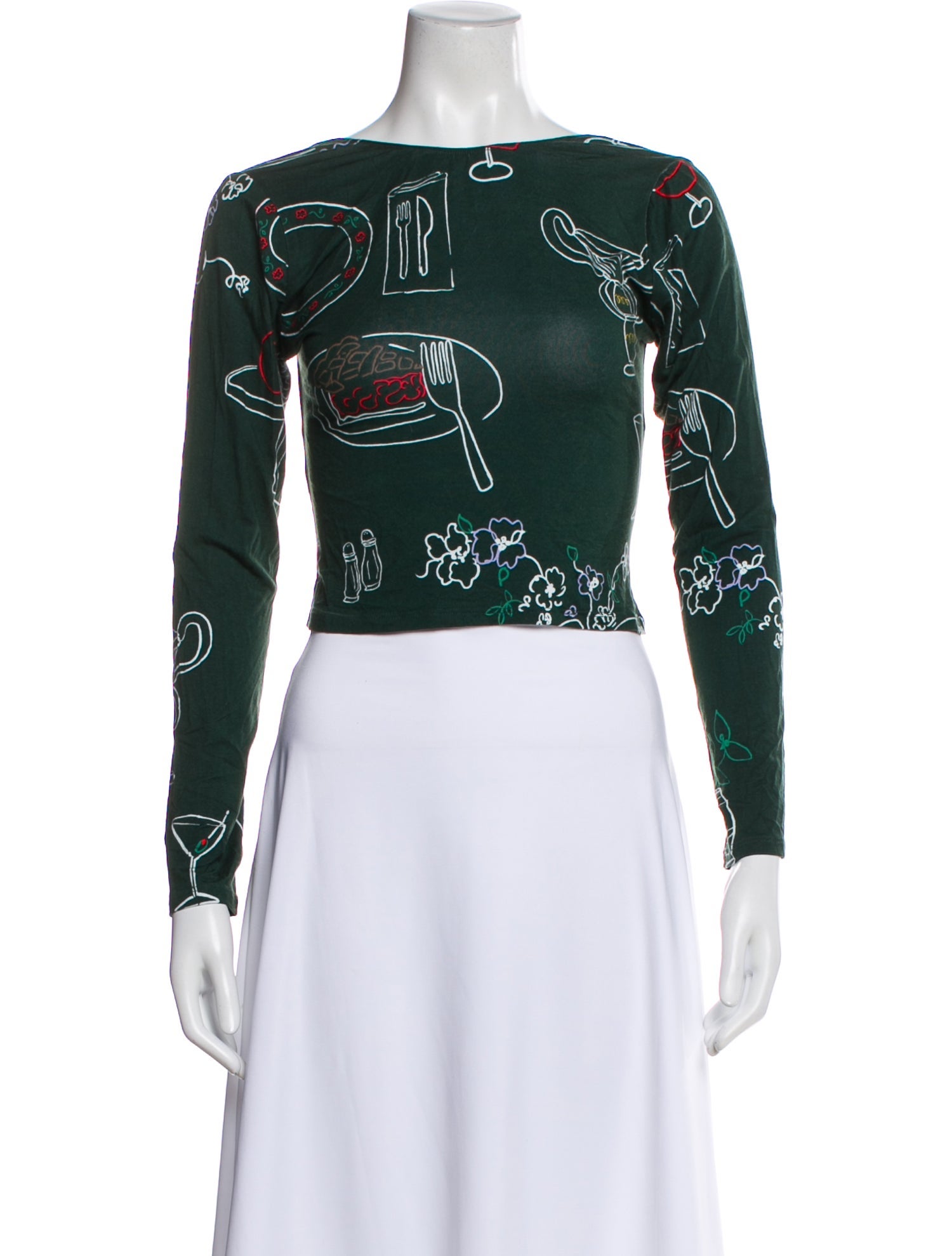 Lisa says Gah Graphic Print Bateau Neckline Top