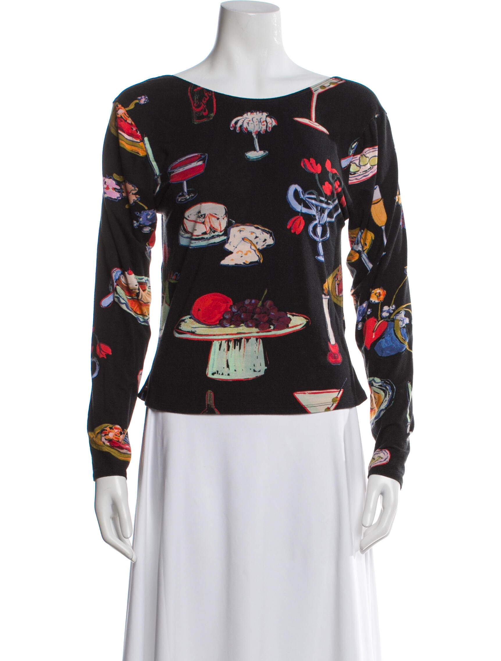 Lisa says Gah Graphic Print Bateau Neckline Top