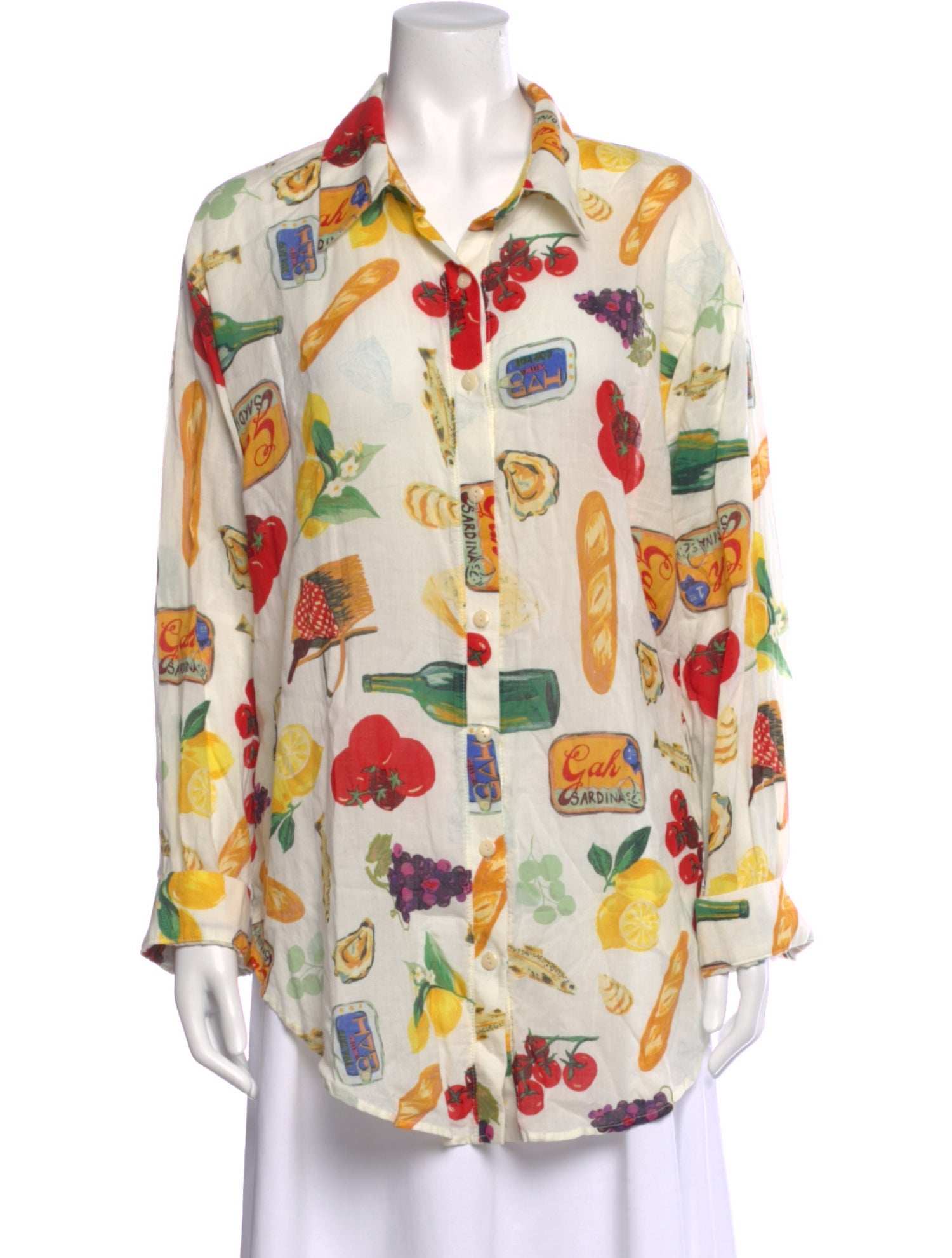 Lisa says Gah Graphic Print Long Sleeve Button-Up Top