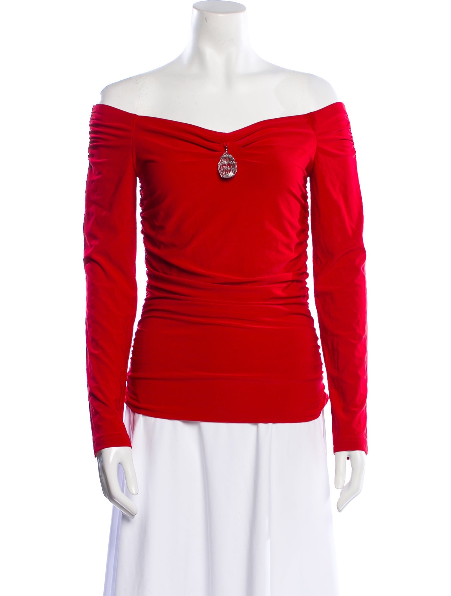 Linda Segal Off-The-Shoulder Long Sleeve Top