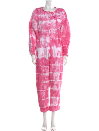 Lele Sadoughi x LoveShackFancy Tie-Dye Print Scoop Neck Jumpsuit