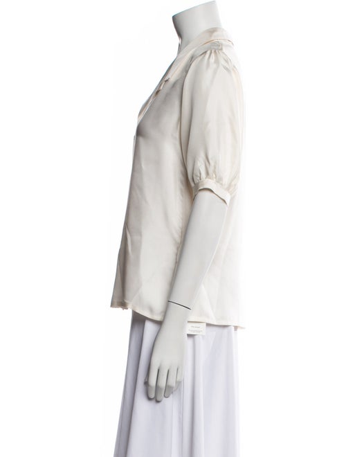 Lisou Silk Three-Quarter Sleeve Button-Up Top