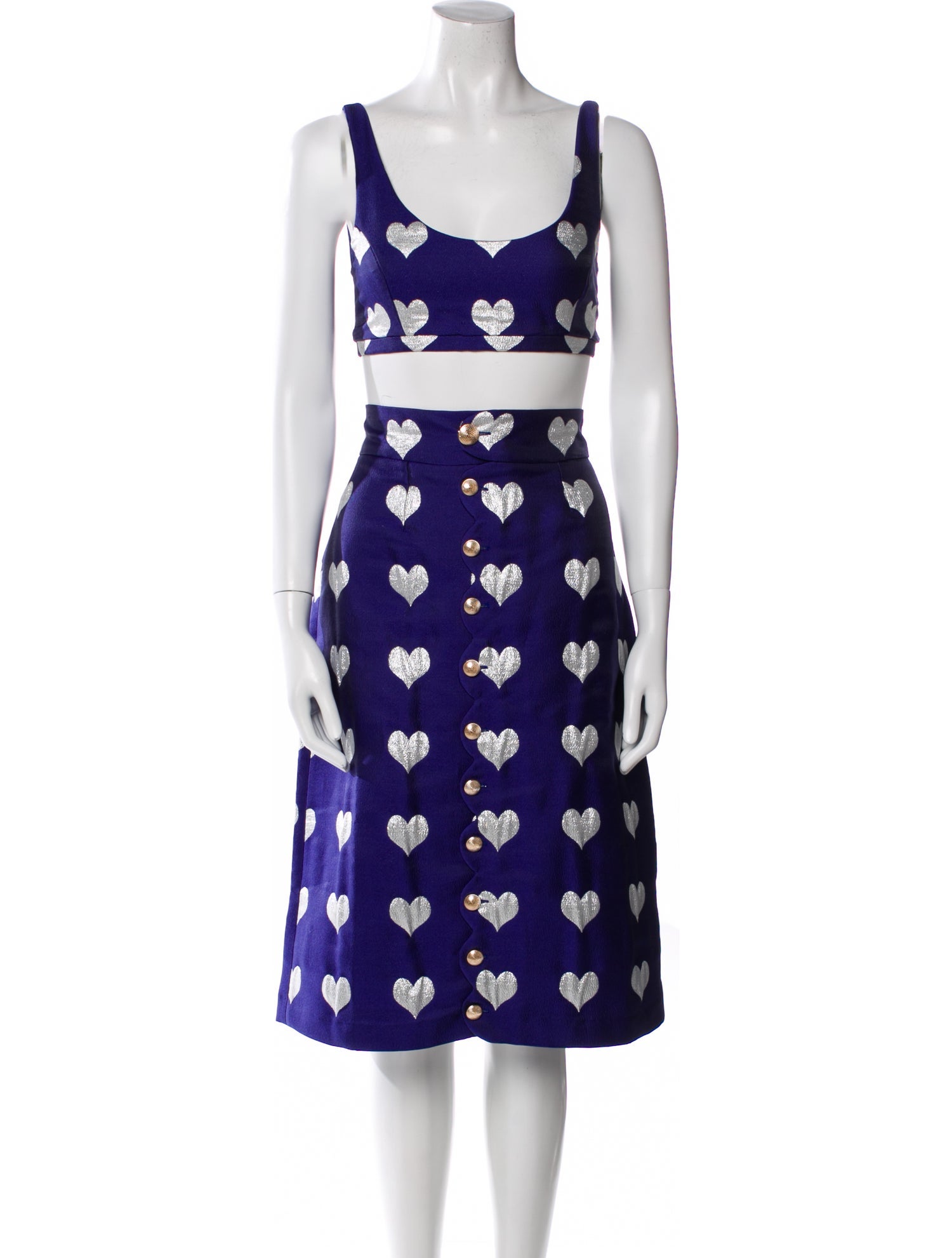 Lisou Printed Glitter Accents Skirt Suit w/ Tags
