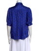 Lisou Silk Printed Button-Up Top