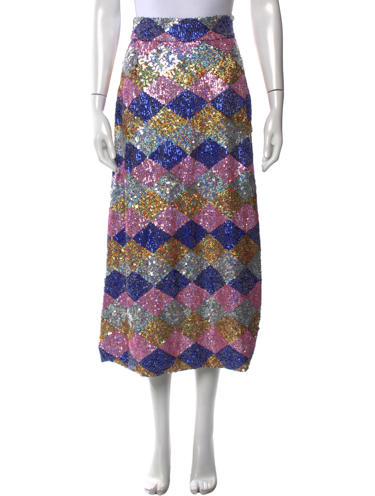 Lisou Plaid Print Midi Length Skirt w/ Tags