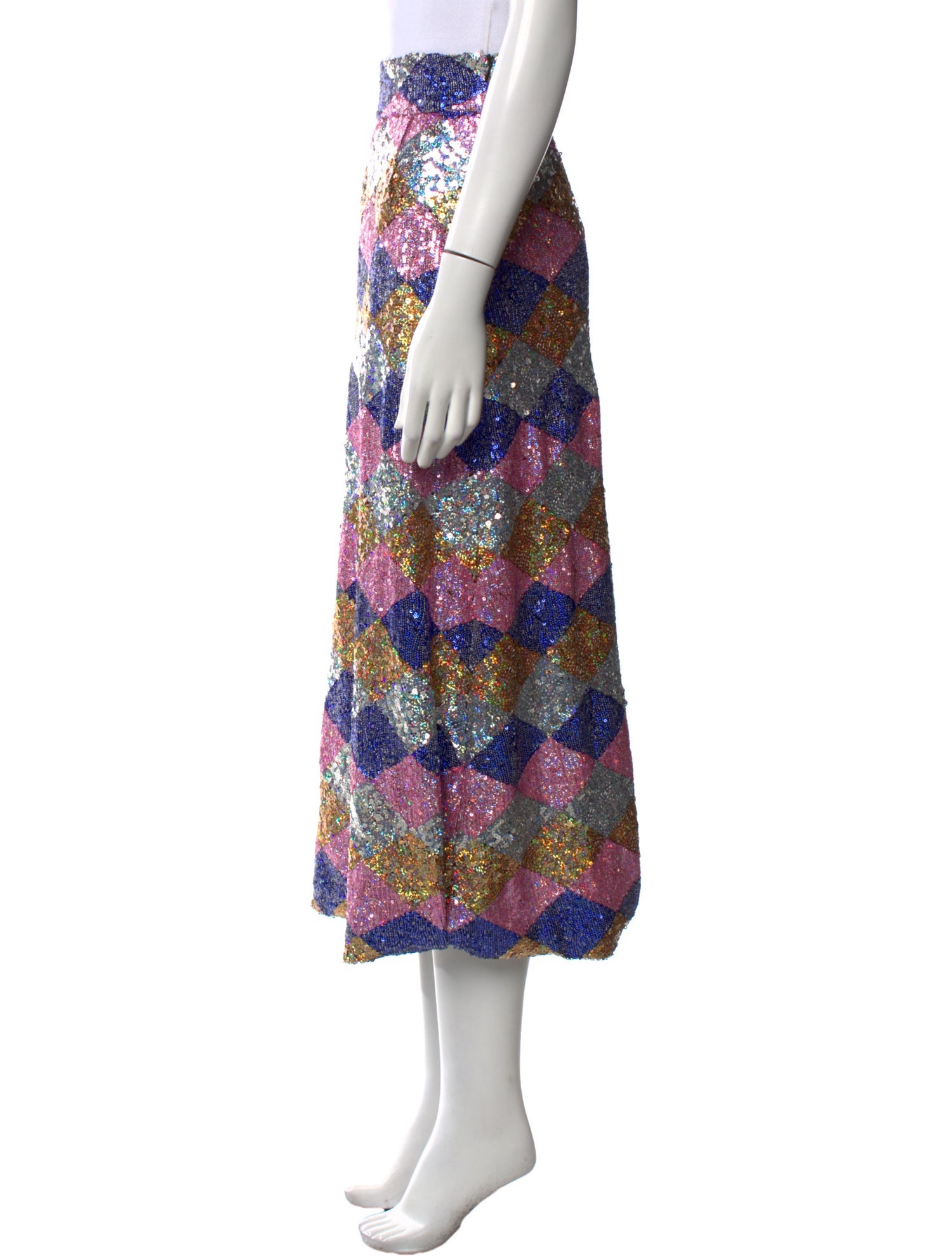 Lisou Plaid Print Midi Length Skirt w/ Tags