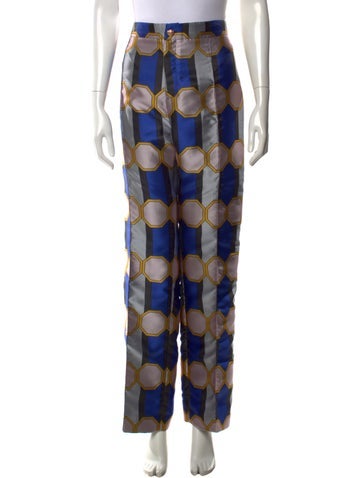 Pre-owned Lisou Patterned Wide Leg Pants In Multicolor
