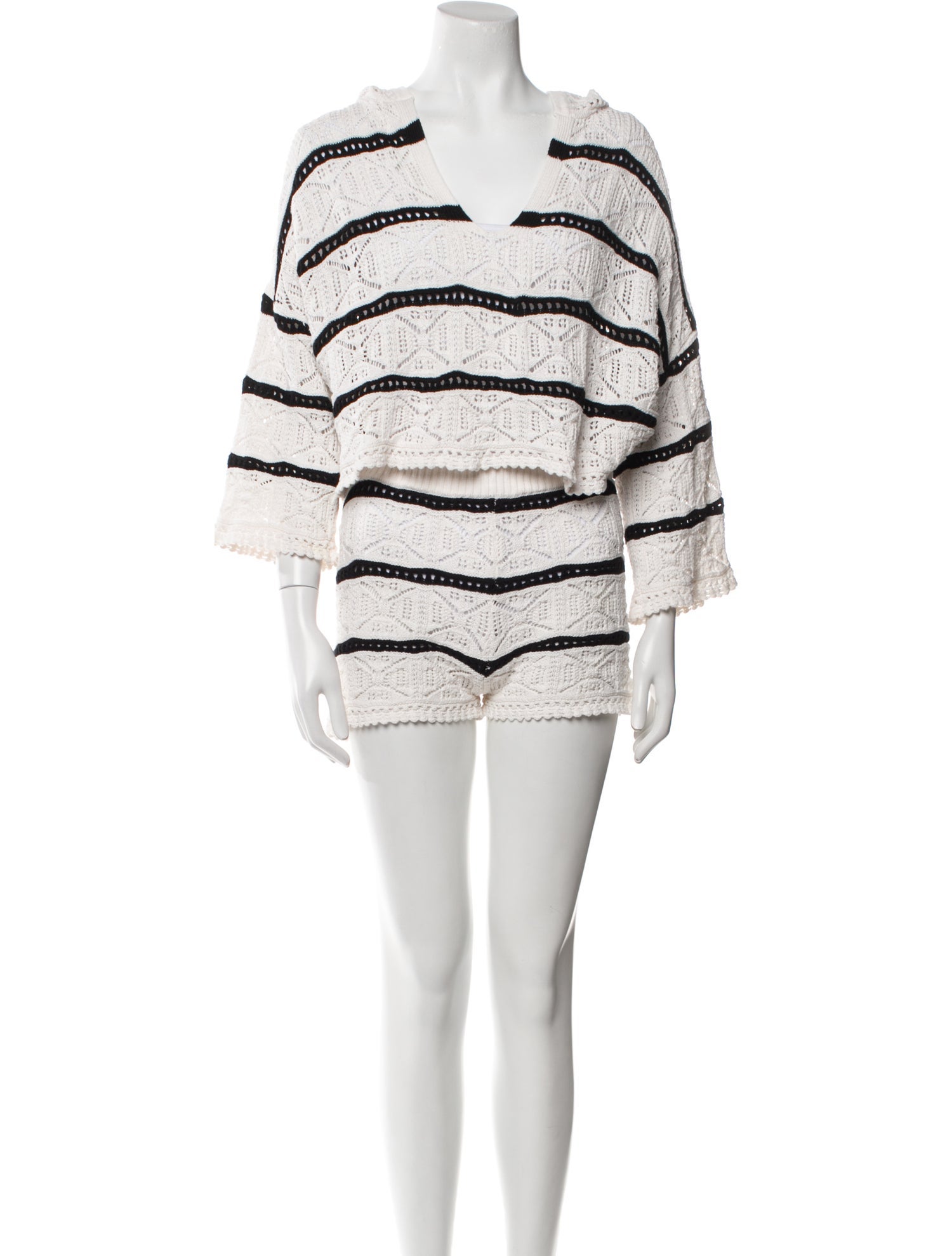 LSpace Striped Crochet Trim Short Set