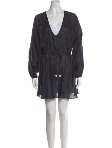 Pre-owned L*space Linen Mini Dress In Gray