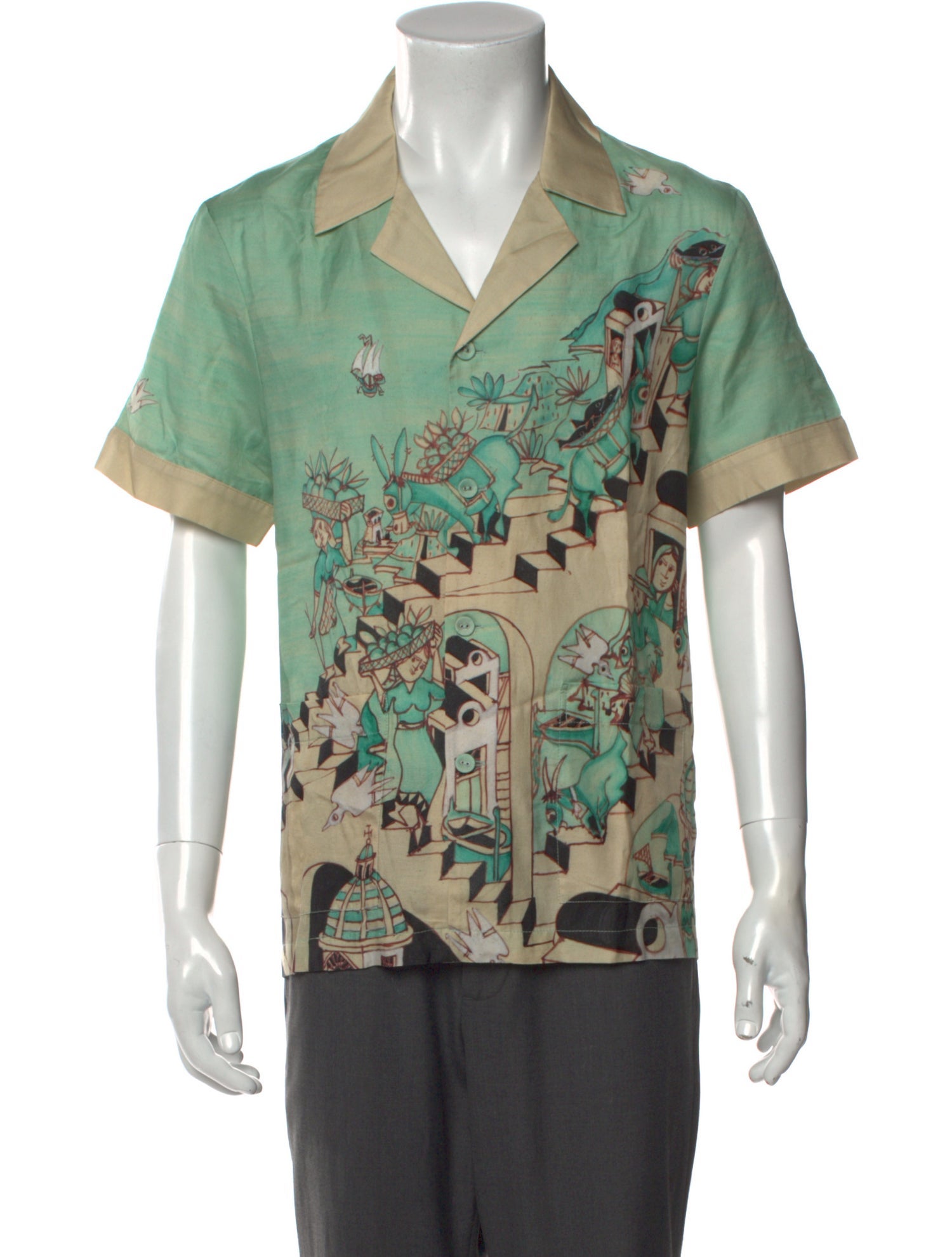 Le Sirenuse Postiano x Tombolo Printed Short Sleeve Shirt