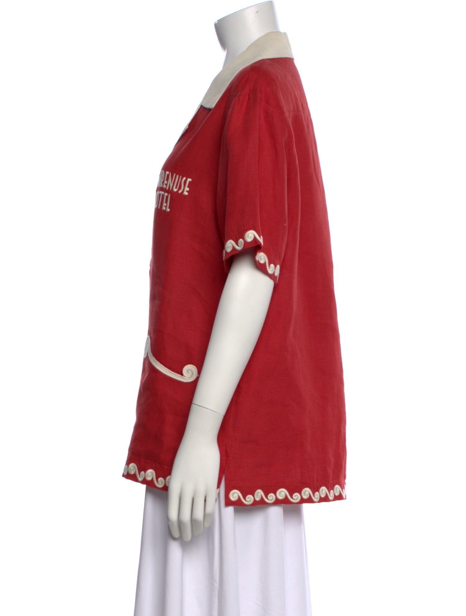 Le Sirenuse Postiano x Tombolo Linen Printed Button-Up Top