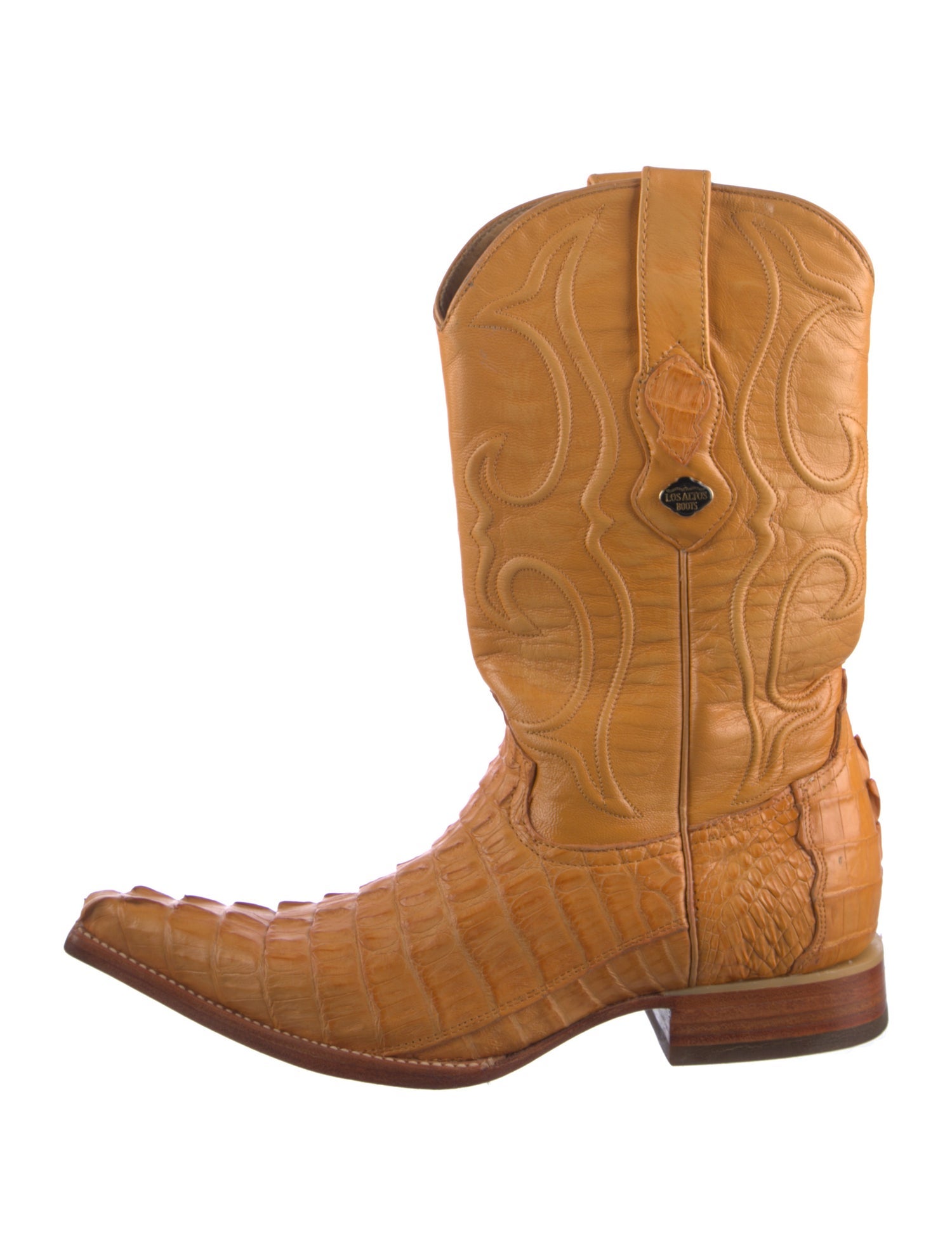 Los Altos Crocodile Colorblock Pattern Western Boots