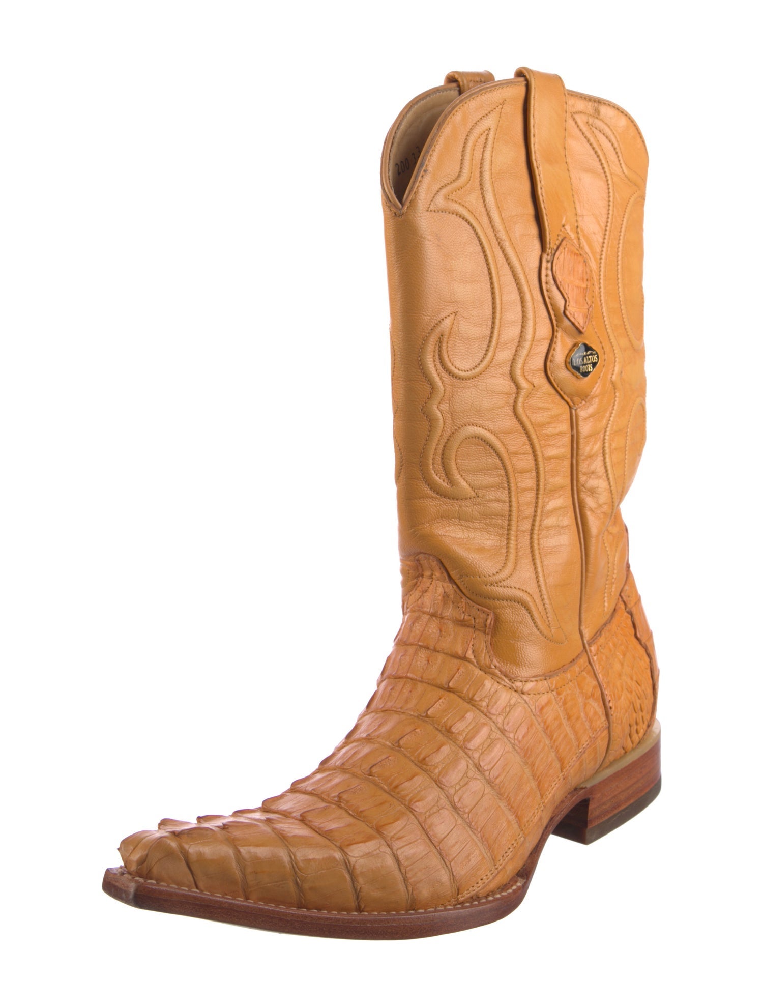 Los Altos Crocodile Colorblock Pattern Western Boots