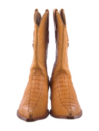 Los Altos Crocodile Colorblock Pattern Western Boots