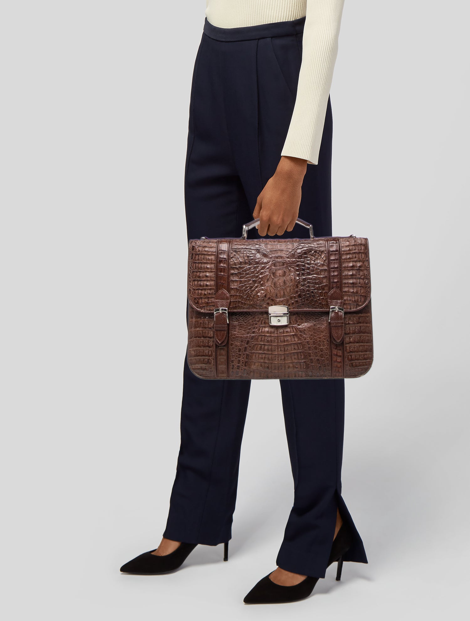 Los Altos Crocodile Briefcase