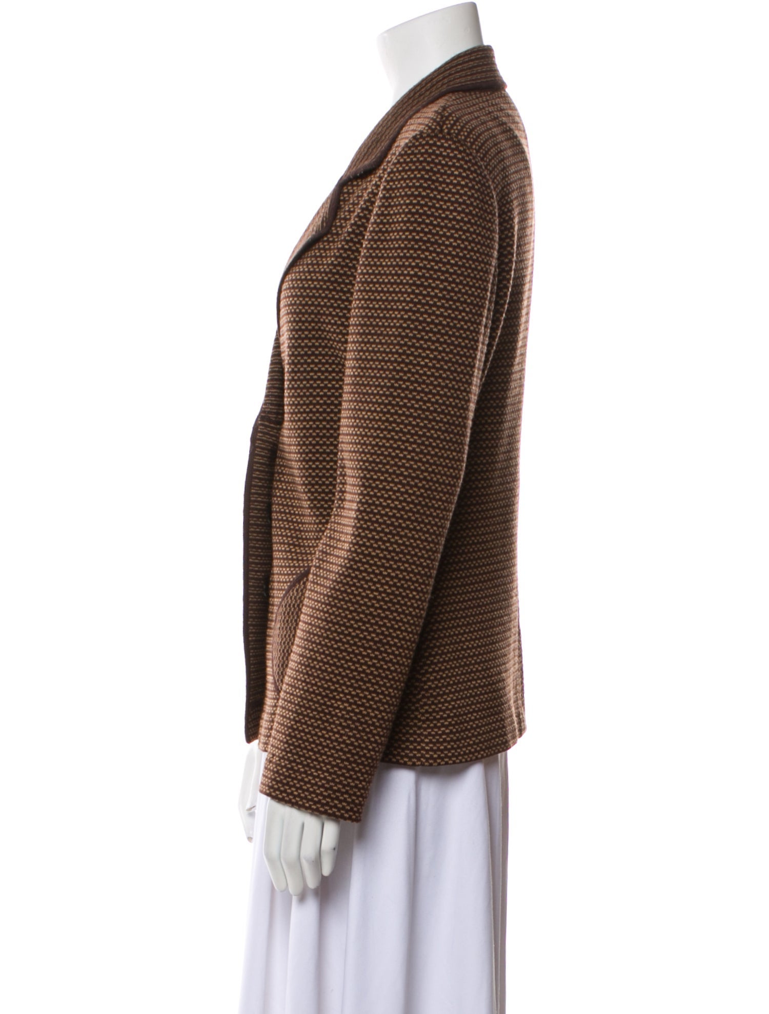 Luisa Spagnoli Virgin Wool Plaid Print Blazer