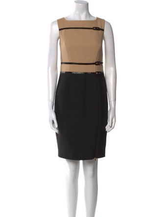 Luisa Spagnoli Colorblock Pattern Knee-Length Dress