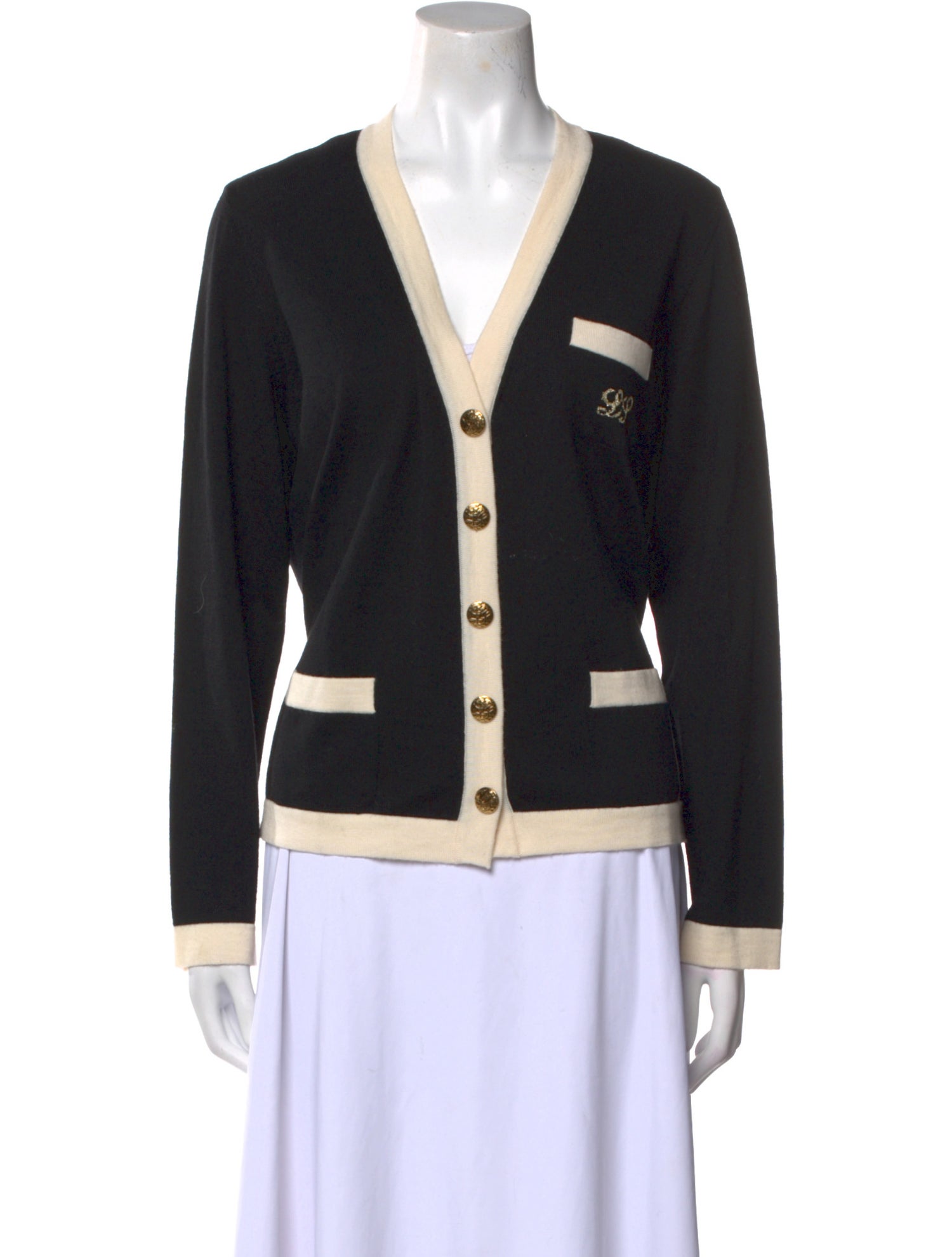 Luisa Spagnoli Virgin Wool Colorblock Pattern Sweater