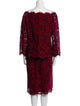 Luisa Spagnoli Lace Pattern Eyelet Trim Skirt Suit