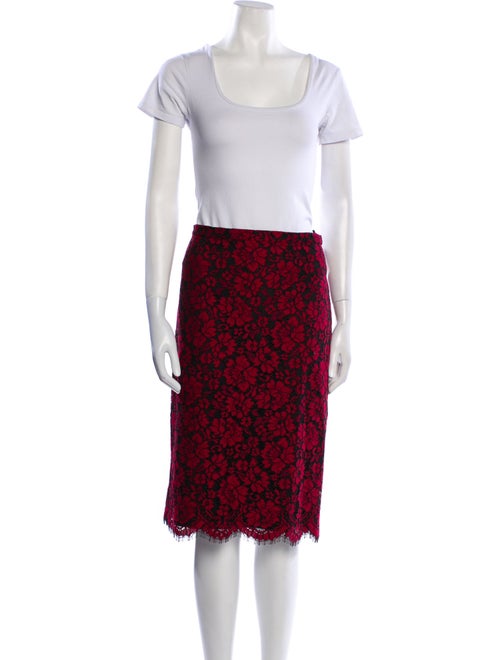 Luisa Spagnoli Lace Pattern Eyelet Trim Skirt Suit