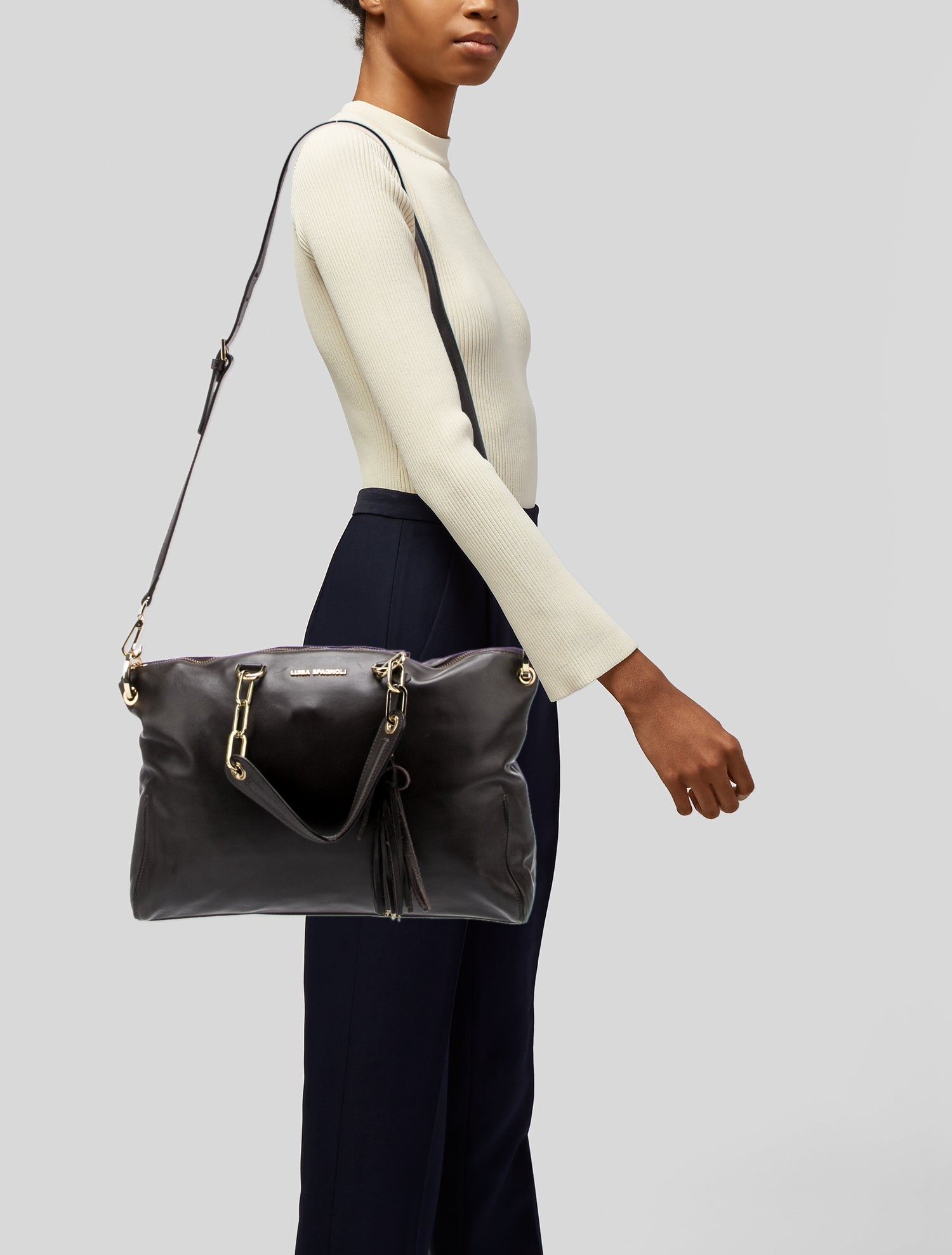 Luisa Spagnoli Leather Top Handle Bag