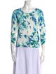 Luisa Spagnoli Floral Print Scoop Neck Sweater