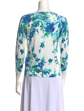 Luisa Spagnoli Floral Print Scoop Neck Sweater