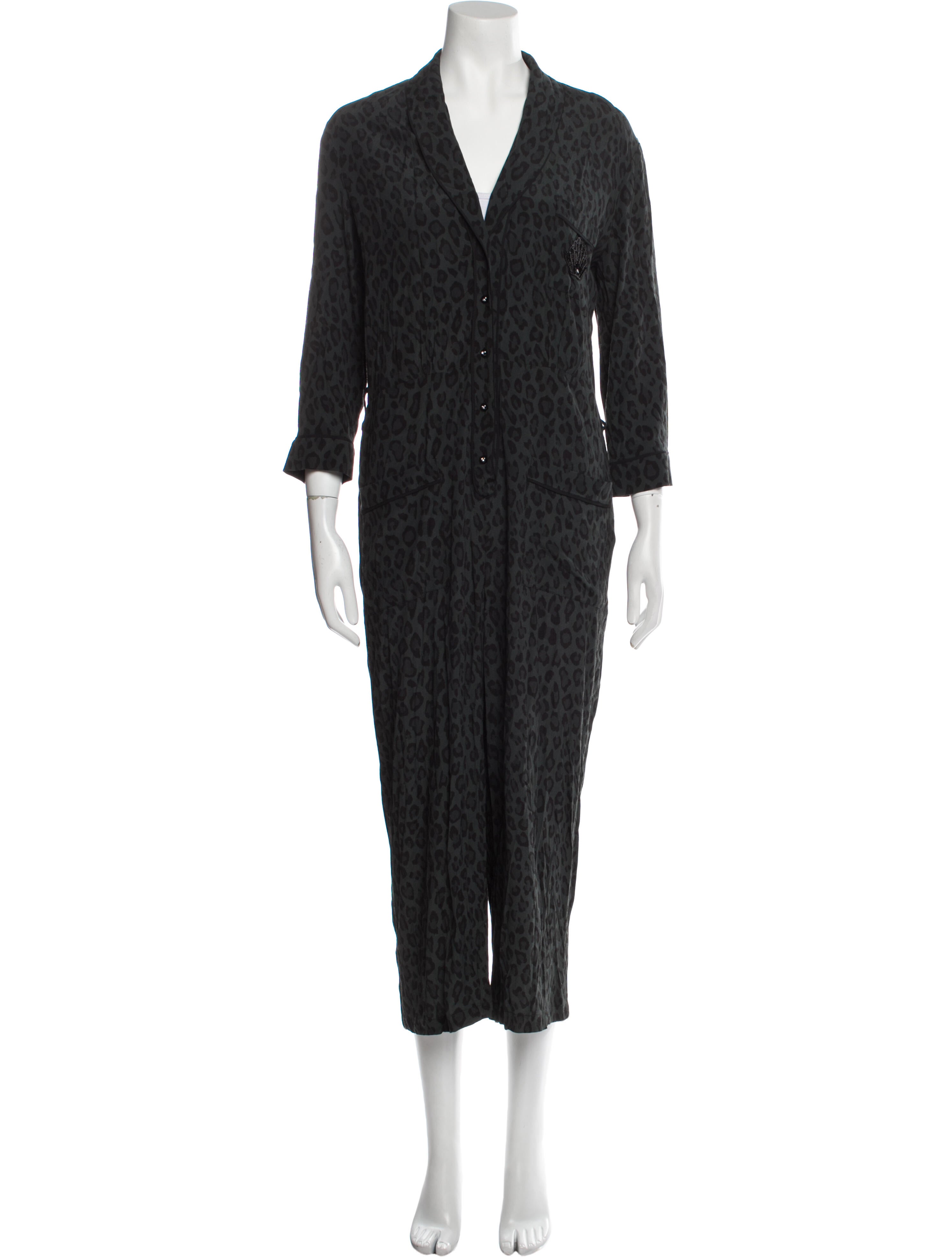 Le Superbe Animal Print V-Neck Jumpsuit