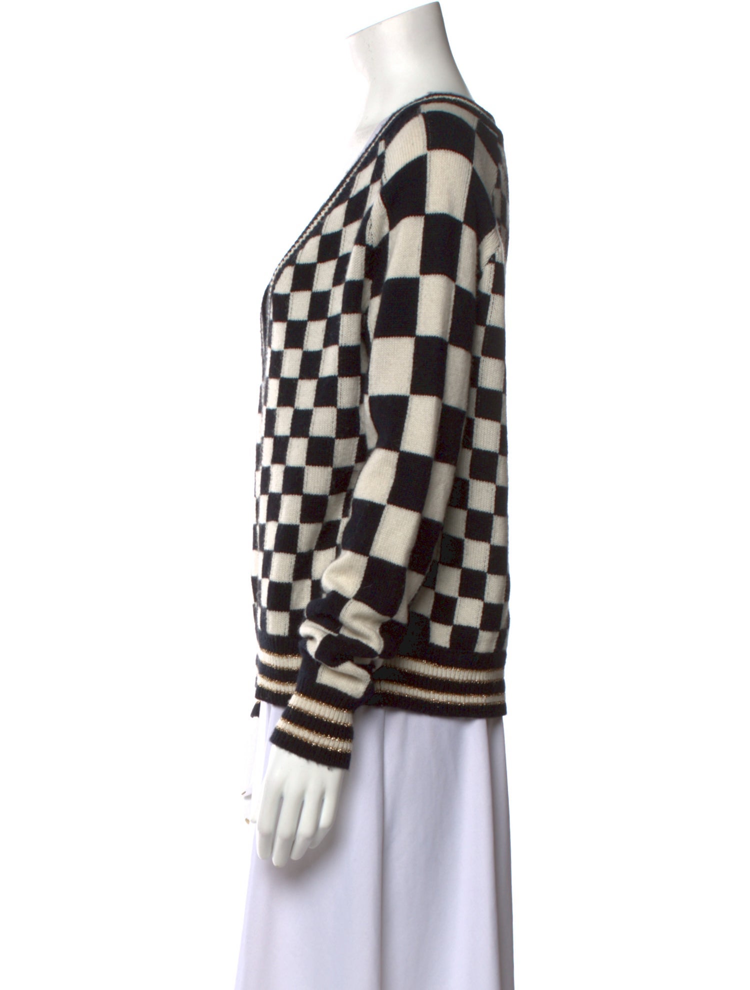 Le Superbe Plaid Print V-Neck Sweater