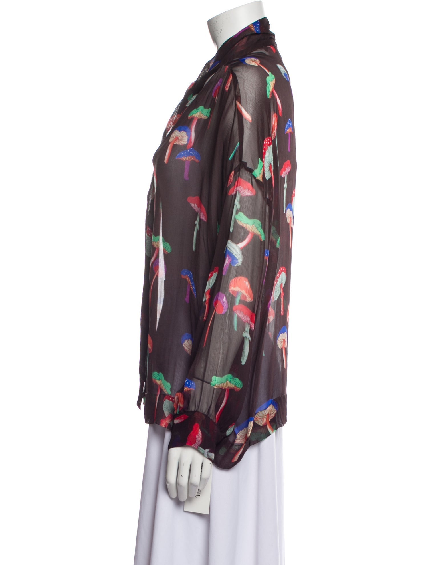 Le Superbe Printed Tie Neck Blouse