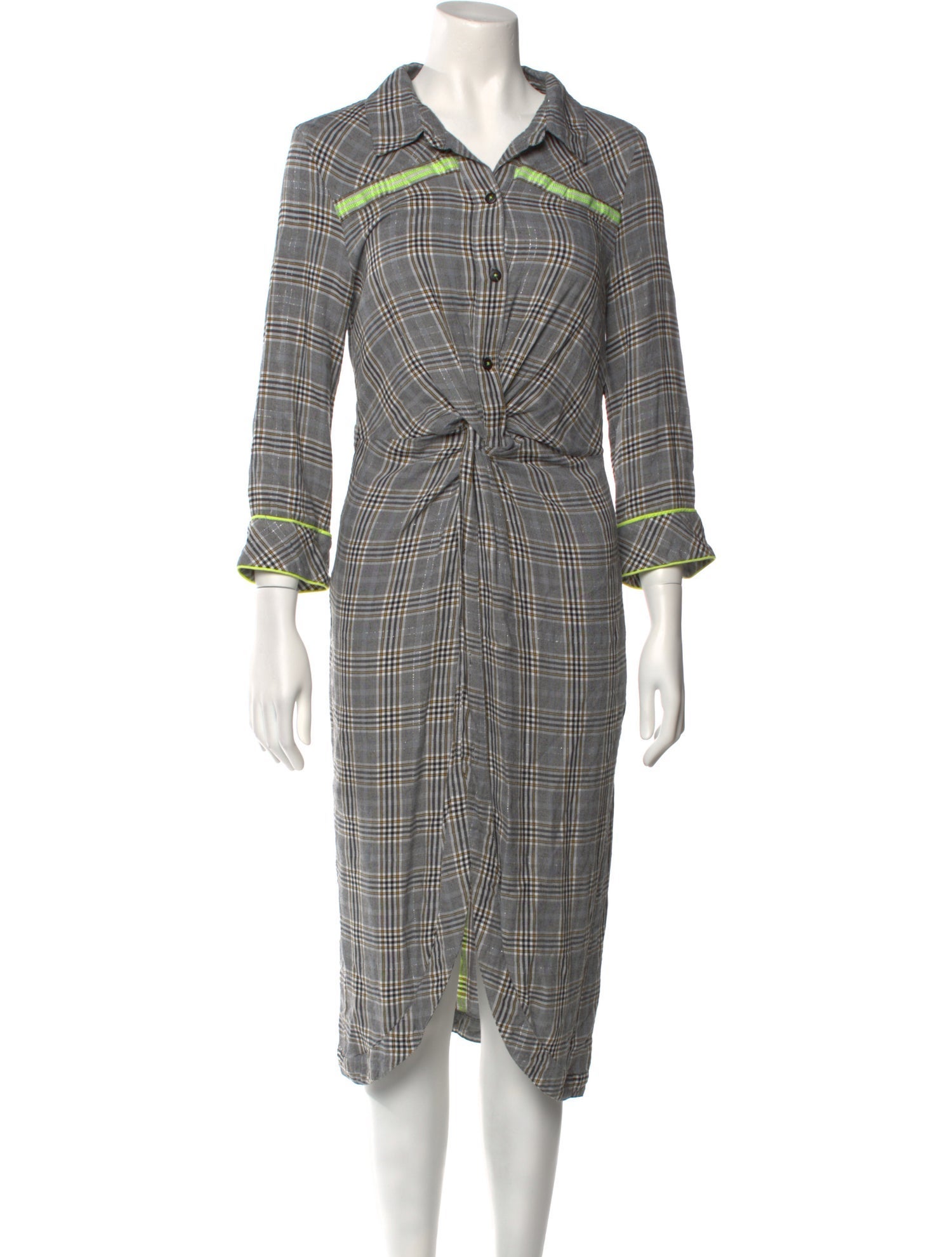 Le Superbe Plaid Print Midi Length Dress