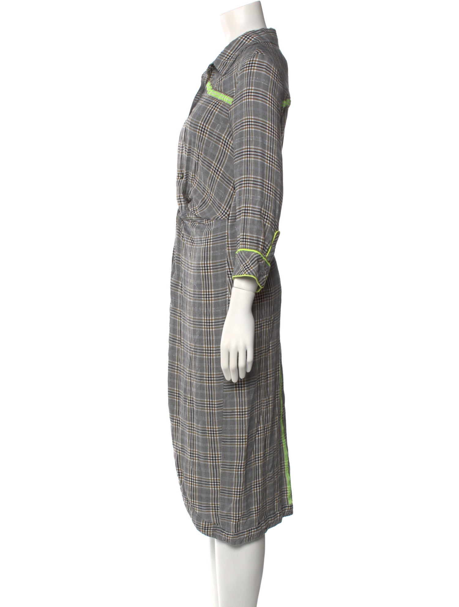 Le Superbe Plaid Print Midi Length Dress