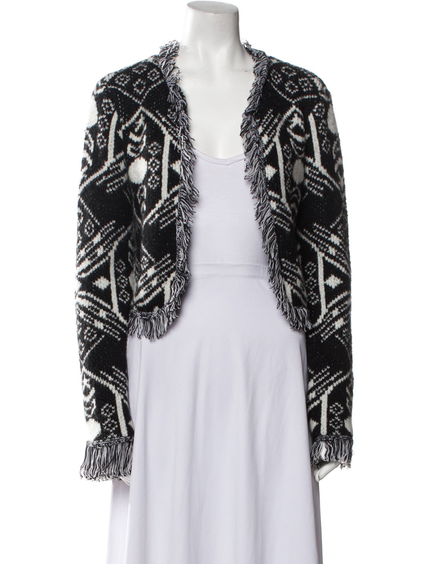 Le Superbe Printed Open Front Sweater