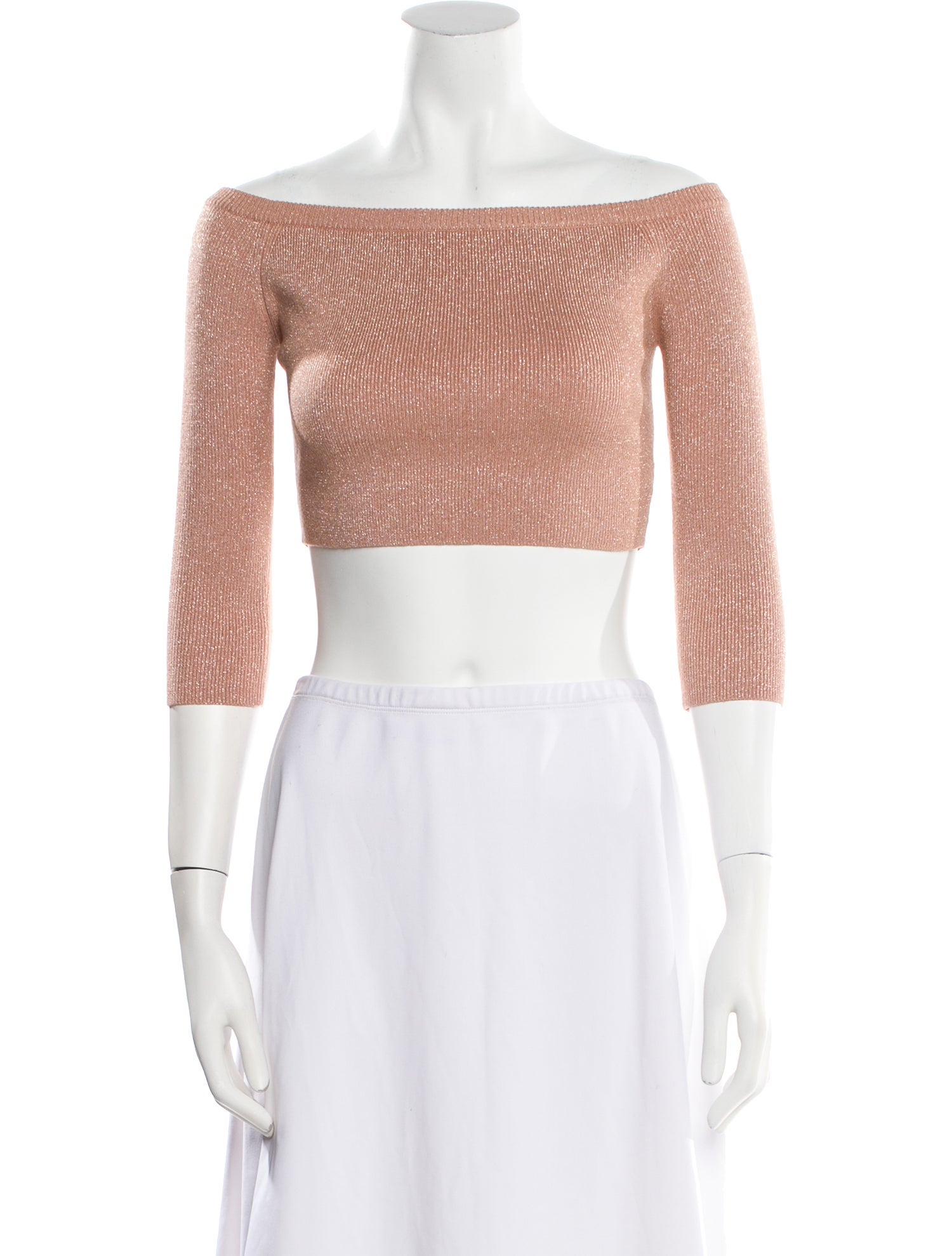 Le Superbe Off-The-Shoulder Three-Quarter Sleeve Crop Top w/ Tags