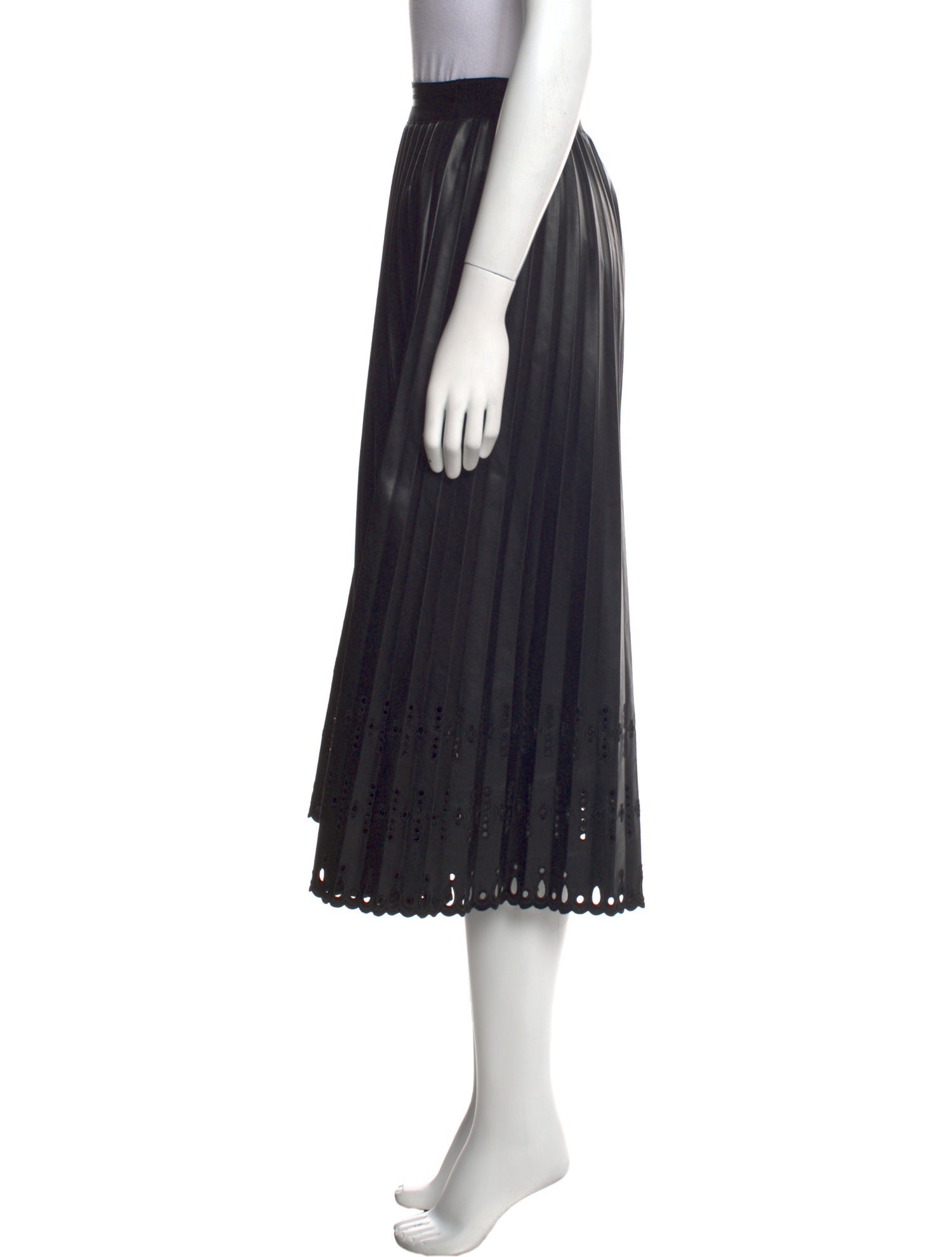 Le Superbe Eyelet Trim Midi Length Skirt