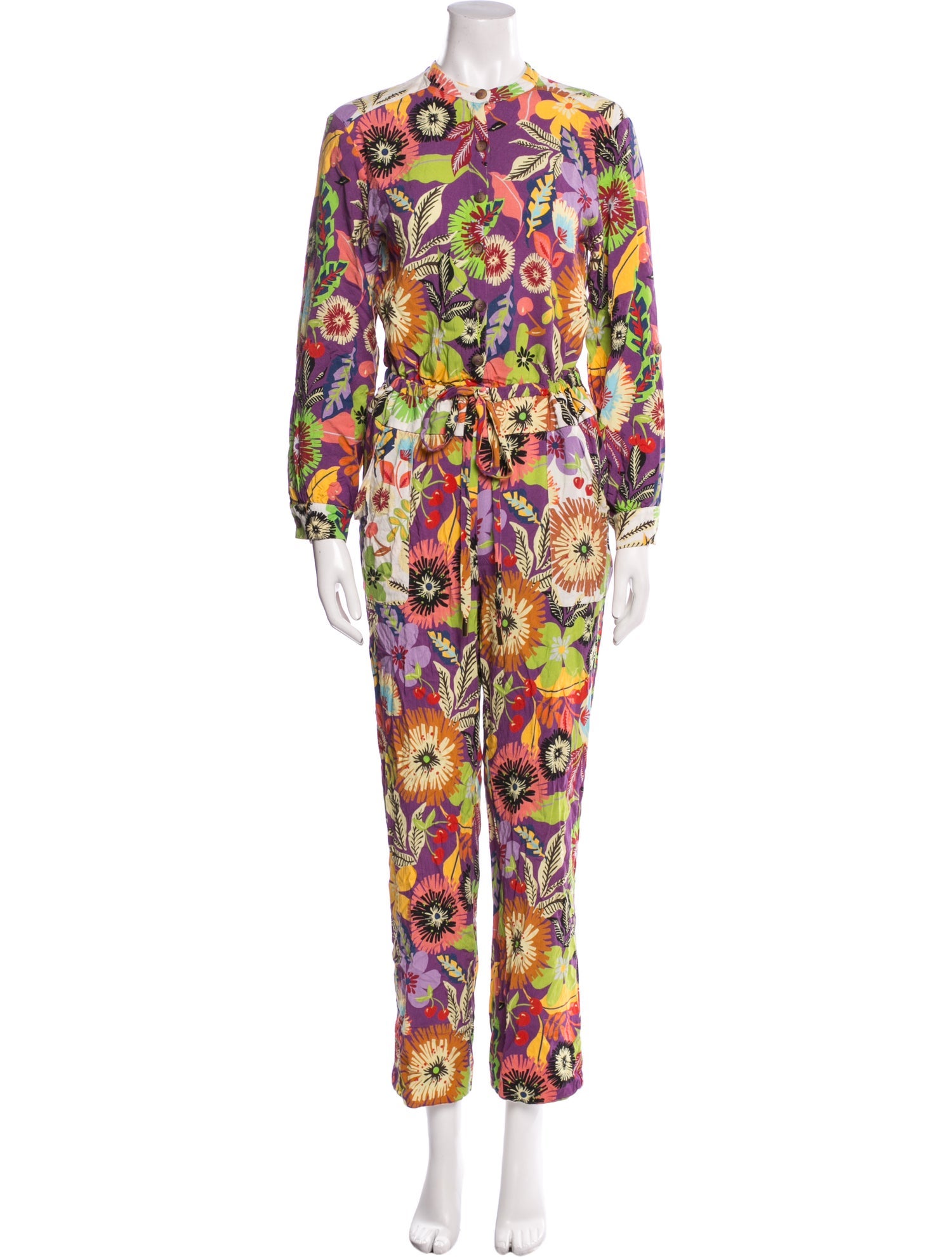 Le Superbe Floral Print Crew Neck Jumpsuit