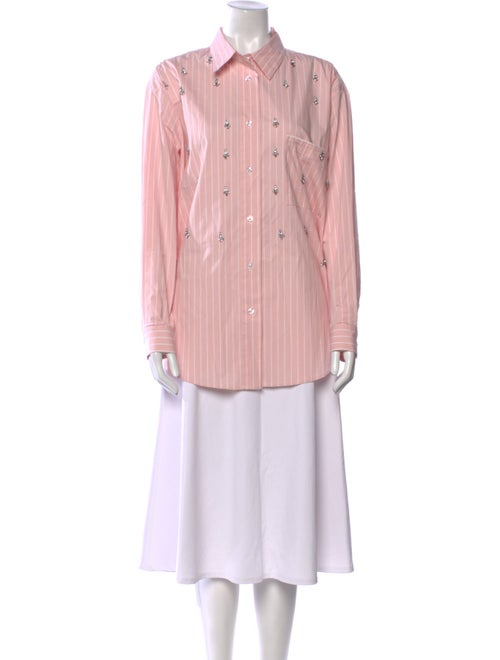 Le Superbe Striped Long Sleeve Button-Up Top