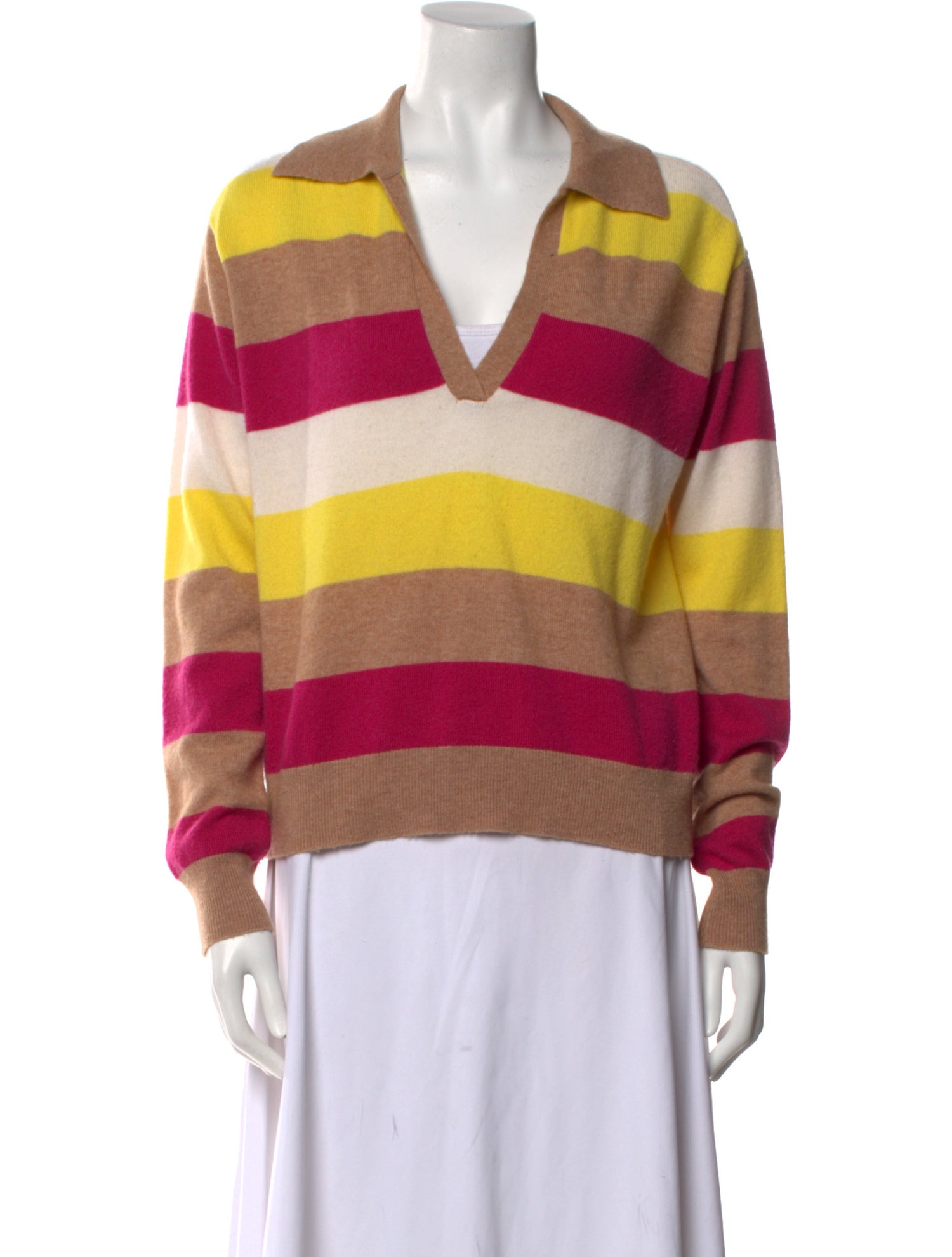 Le Superbe Striped V-Neck Sweater