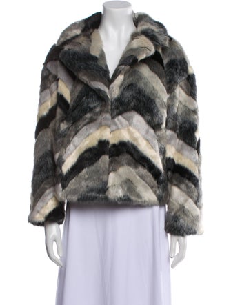 Le Superbe Faux Fur Striped Faux Fur Jacket