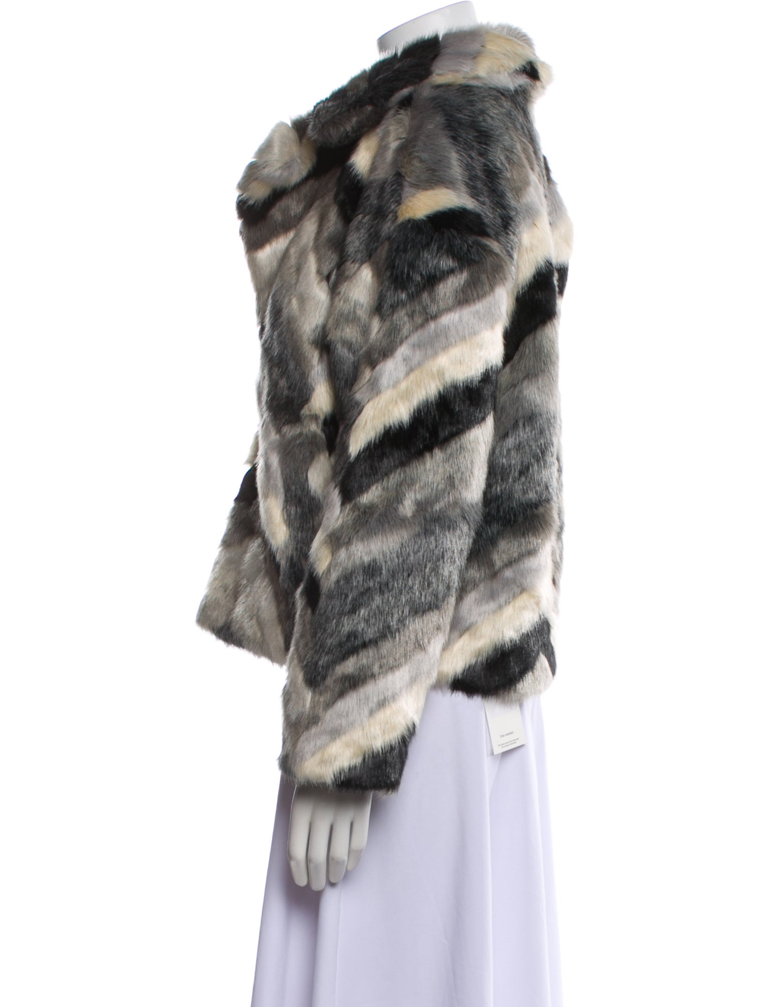 Le Superbe Faux Fur Striped Faux Fur Jacket