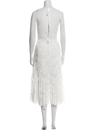 Le Superbe Lace Pattern Pleated Accents Skirt Set