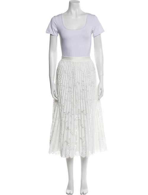 Le Superbe Lace Pattern Pleated Accents Skirt Set