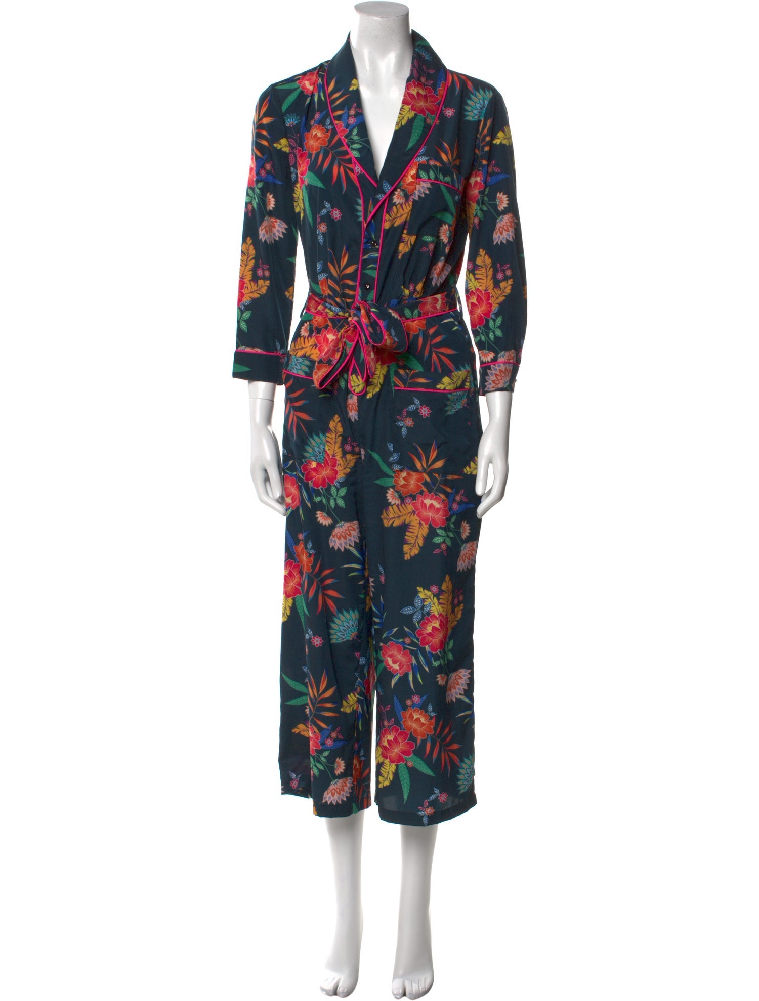 Le Superbe Floral Print V-Neck Jumpsuit