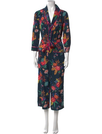 Le Superbe Floral Print V-Neck Jumpsuit